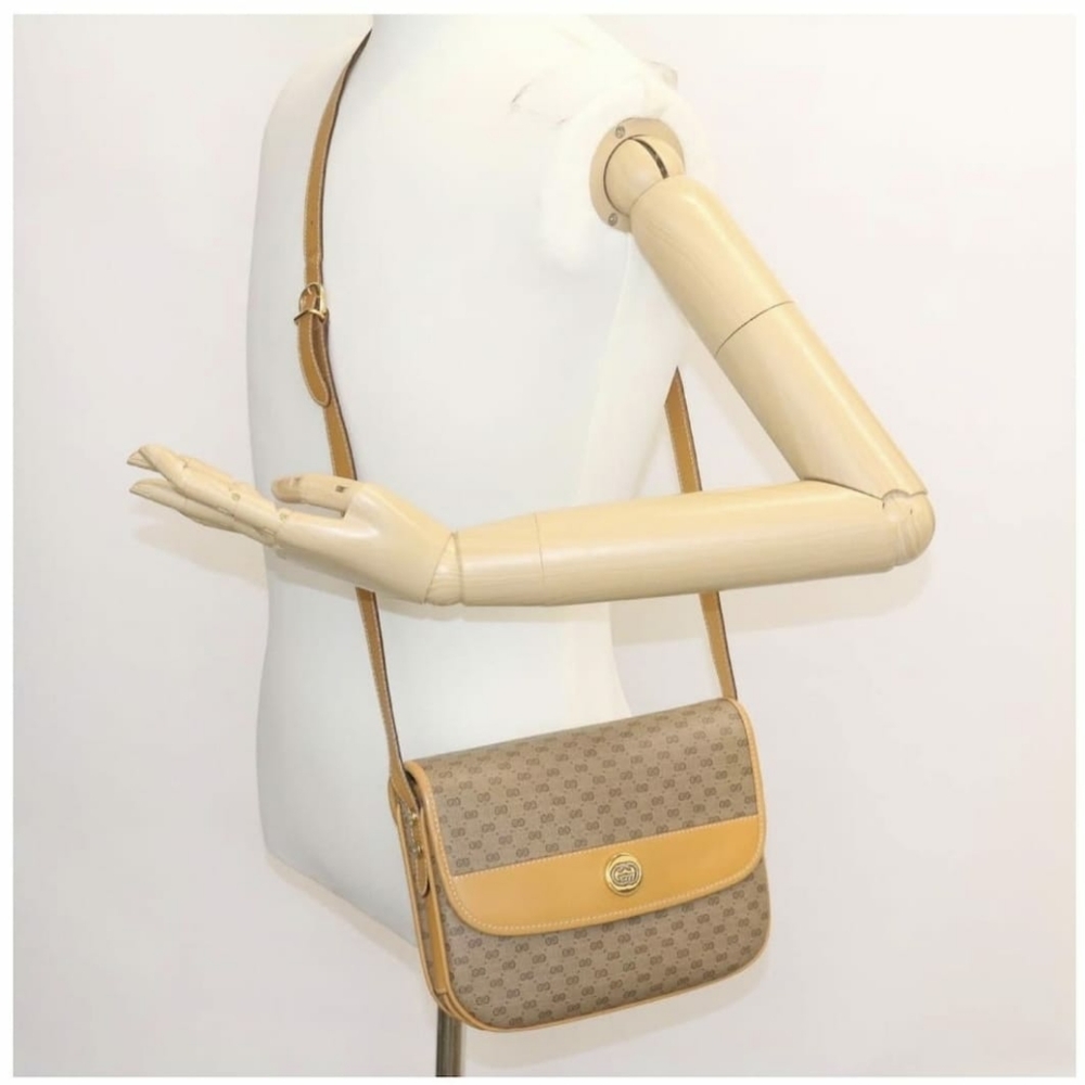 GUCCI Vintage Micro GG Canvas Shoulder/Crossbody Bag Beige - Picture 5 of 15